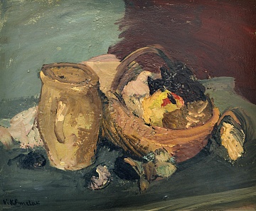 “Натюрморт с кувшином и фруктами”, 1940-е