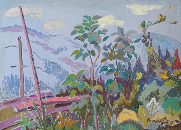 "Пейзаж с зеленой веткой", 1950-е