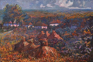 «Сельский пейзаж со стогами», 1960-е