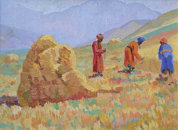 "Сбор пшеницы. Жара ", 1942