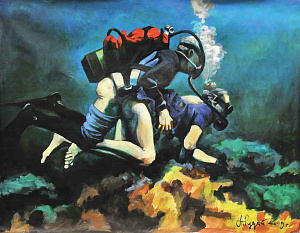 Водолазы, 2009, из серии «Эротический запах нафталина»