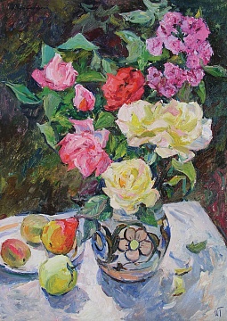 "Натюрморт с розами", 1976