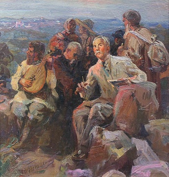 «Н. Лысенко слушает кобзаря», 1958