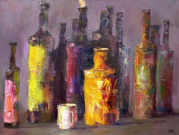 “Натюрморт с бутылками”, 2014