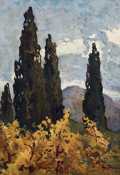 «Пейзаж с кипарисами», 1920-е
