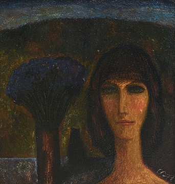 "Портрет женщины с кошкой", 1977