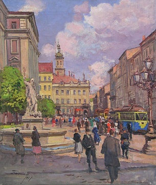 «Львов. Площадь рынок», 1957