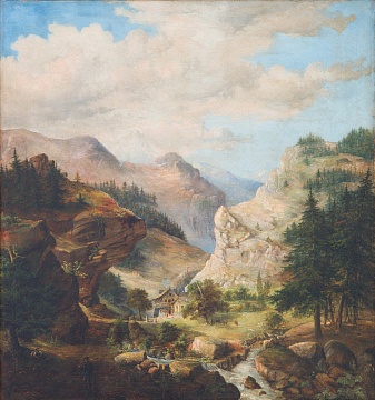 «Горный альпийский пейзаж», 1862