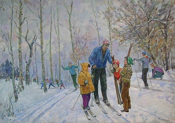 «Школьники на лыжной прогулке», 1974