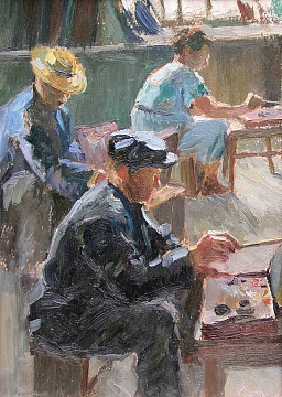 "В мастерской", 1958