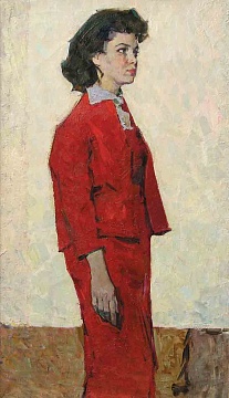 "Портрет женщины в красном костюме",  1950-60-е