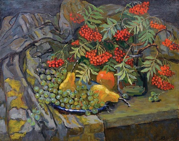 «Натюрморт с рябиной и фруктами», 1980-е