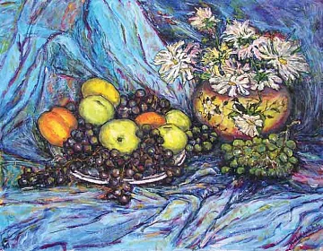 "Натюрморт с яблоками и виноградом", 1992