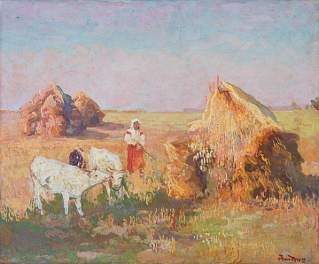 «Пейзаж с коровами и стогами», 1900-е