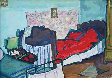 "Кровать с красным одеялом", 1969