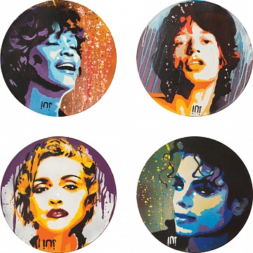 Коллекция из 4 работ «Whitney Houston, Mick Jagger, Madonna, Michael Jackson», 2012