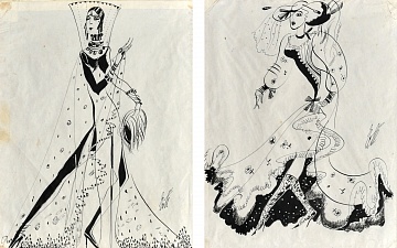 Парные работы «Модель в шляпе», «Модель в прозрачном манто», 1970-е
