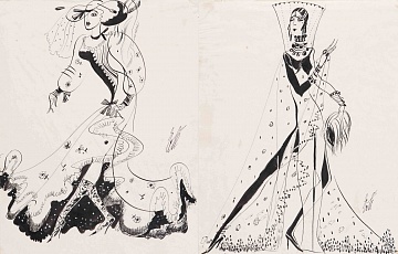 Парные работы "Модель в шляпе", "Модель в прозрачном манто", 1970-е