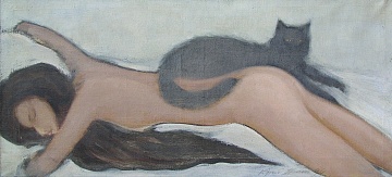 "Ню с кошкой", 1994
