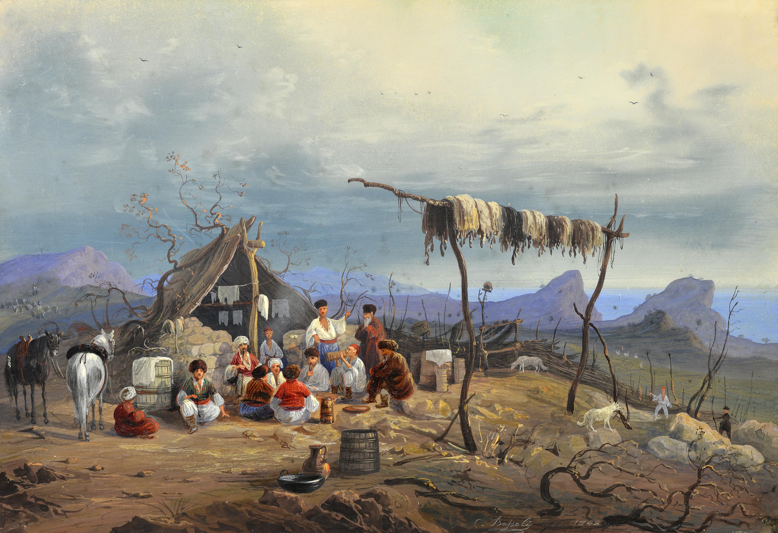 “Крымский пейзаж с татарами”, 1842