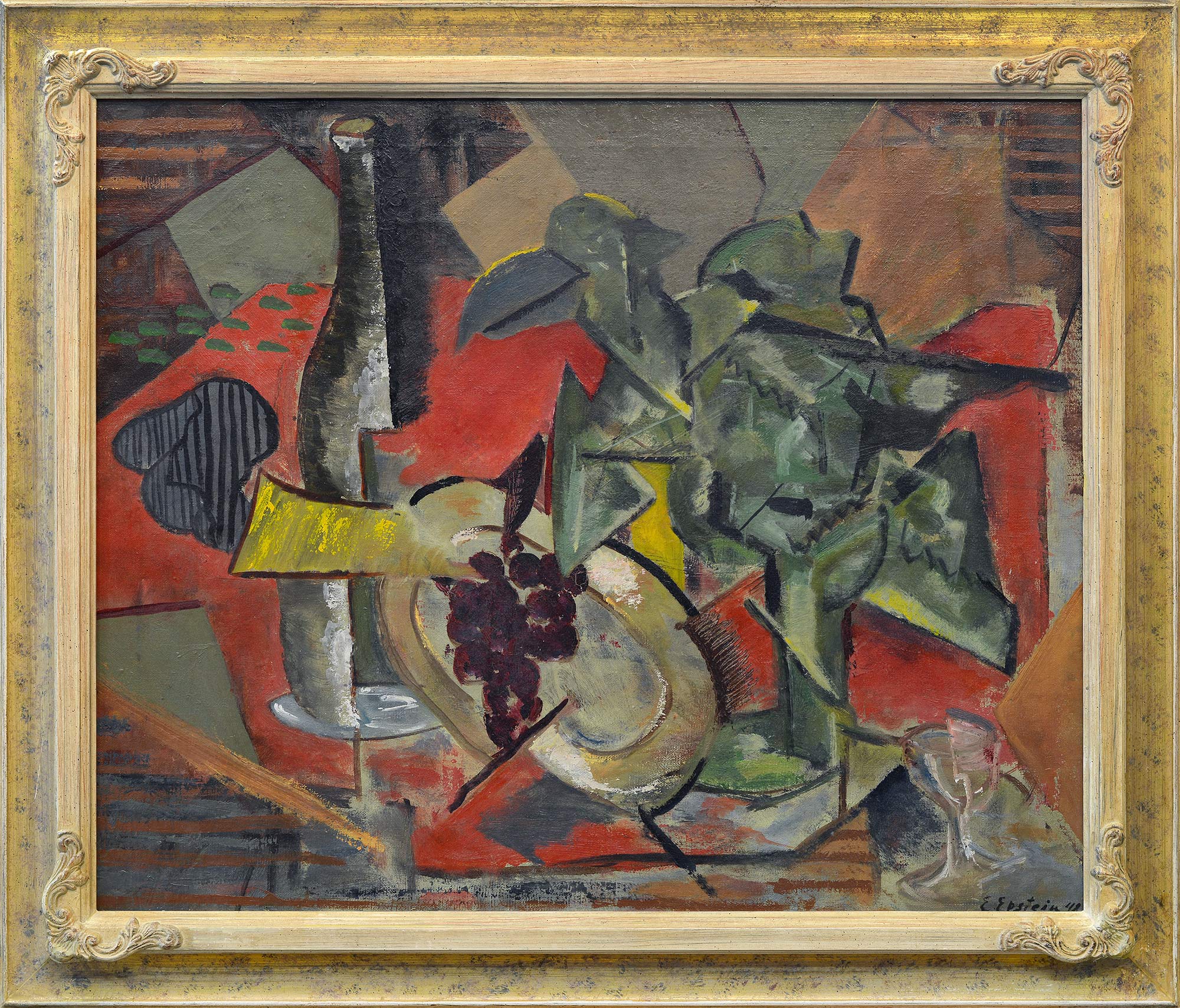 «Кубистический натюрморт с бутылкой и виноградом», 1948 - 1