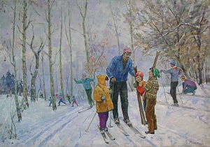  — «Школьники на лыжной прогулке», 1974