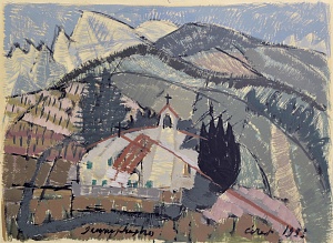 «Пейзаж с церковью», 1953