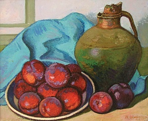 «Кувшин, сливы», 1987